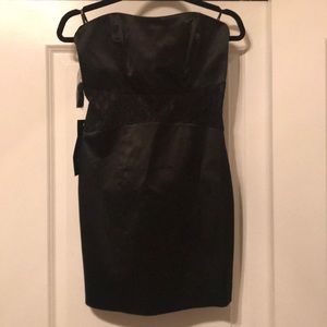 Black Satin and Lace Bebe Dress